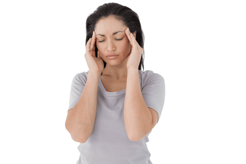 Transparent stress relief concept with brunette