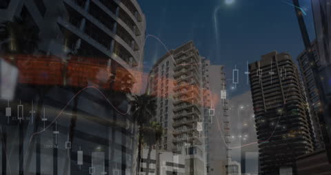 Financial Analytics Integrated into Modern Cityscape