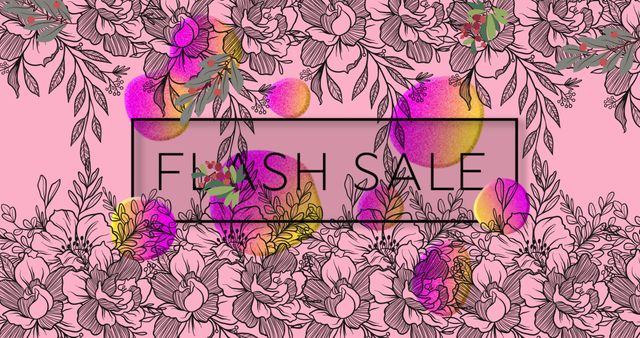 Colorful Flash Sale Announcement over Floral Design - Download Free Stock Images Pikwizard.com