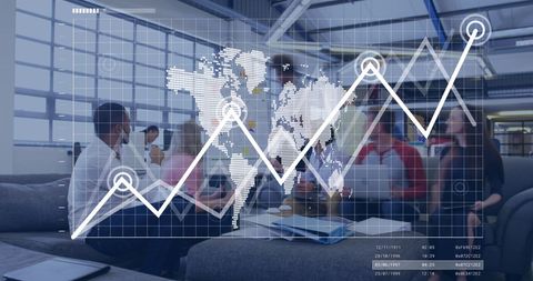 Global Financial Data Overlapping Business Team Meeting - Download Free Stock Images Pikwizard.com
