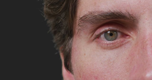 Close-Up of Man's Eye with Detailed Skin Texture - Download Free Stock Images Pikwizard.com