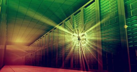 Illuminated Server Room with Futuristic Digital Cubes - Download Free Stock Images Pikwizard.com