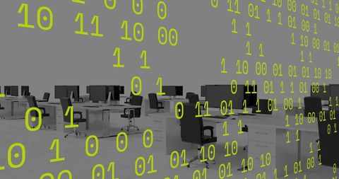 Digital Data Flow in Modern Office Workspace - Download Free Stock Images Pikwizard.com