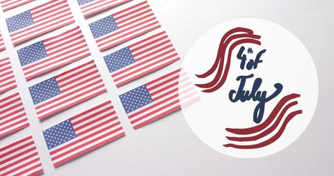 4th of July Celebration Concept with Flags and Patriotic Design
