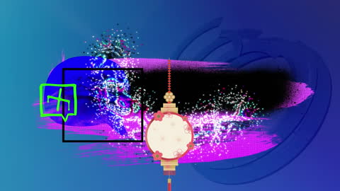 Neon Digital Interface Concept with Abstract Connection Network