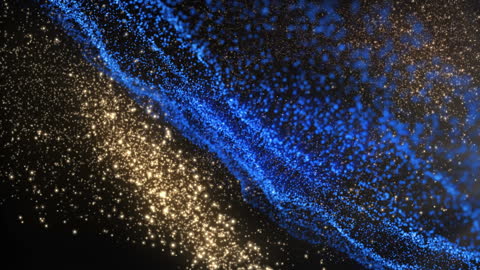 Abstract Blue and Gold Particle Wave
