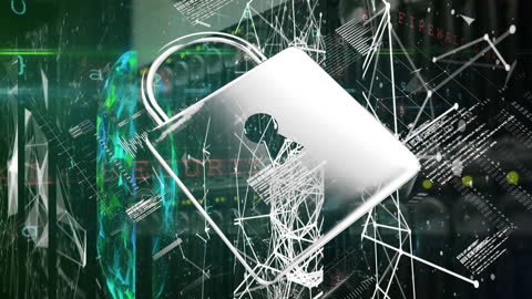 Digital Padlock Representing Data Security and Network Protection