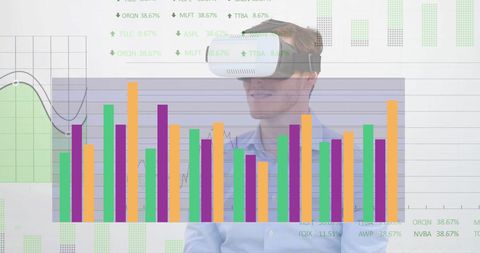 businessman analyzing virtual reality data analytics - Download Free Stock Images Pikwizard.com