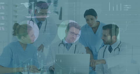 Healthcare Professionals Analyzing Data on Digital Interface