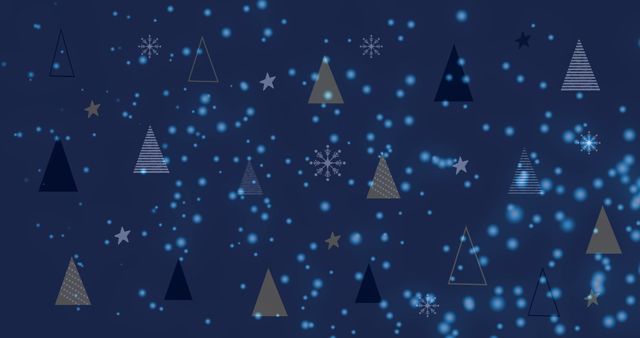 Whimsical Snowfall with Christmas Trees and Stars - Download Free Stock Images Pikwizard.com