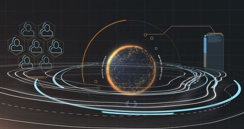 Digital Interface with Global Communication and Data Network - Download Free Stock Images Pikwizard.com