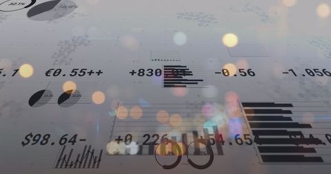 digital financial data with city lights overlay - Download Free Stock Images Pikwizard.com