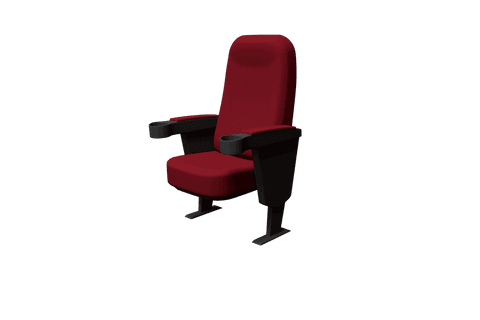 Red cinema seat illustration on transparent background