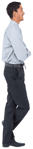 Asian businessman standing confidently with a smile. Dressed in formal attire indicating professionalism. Transparent background makes it ideal for business presentations, promotions, or corporate materials emphasizing successful individuals.