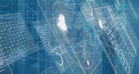 Futuristic Digital Interface with Data Processing