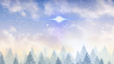 Scenic Winter Wonderland with Falling Snowflakes