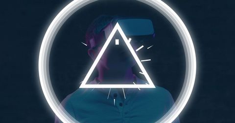 Abstract Vision with Shapes and Virtual Reality Women