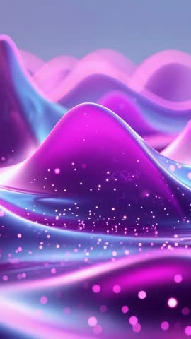 Luminescent Fluid Waves Shifting with Glowing Particles Vertical Motion Graphics Loop
