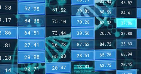 Digital Data Processing with Spinning DNA Strand Overlay - Download Free Stock Images Pikwizard.com
