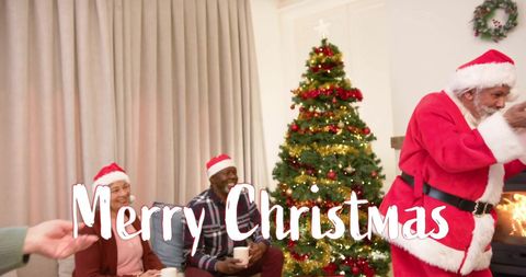 Diverse Seniors Celebrating Christmas with Santa - Download Free Stock Images Pikwizard.com