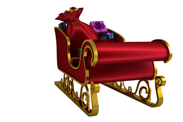 Transparent Red and Gold Santa Sleigh Full of Christmas Gifts - Download Free Stock Videos Pikwizard.com