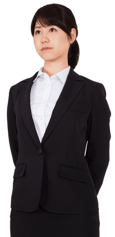 Confident Asian Businesswoman on Transparent Background