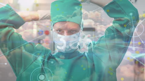 Surgeon Preparing in Operating Room with Nigeria Flag Overlay