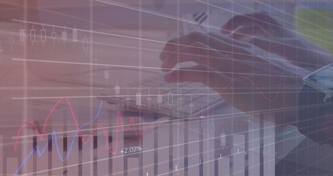 Business Analytics with Graphs Overlaying Typist - Download Free Stock Images Pikwizard.com