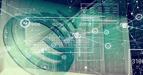 Futuristic Data Processing Interface in a Digital Server Room - Download Free Stock Images Pikwizard.com