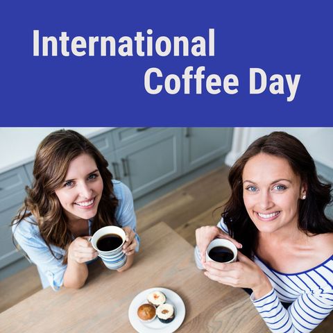 friends celebrating international coffee day with joyful smiles - Download Free Stock Templates Pikwizard.com
