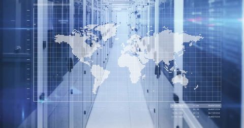 Global Network Connections in Modern Data Center - Download Free Stock Images Pikwizard.com