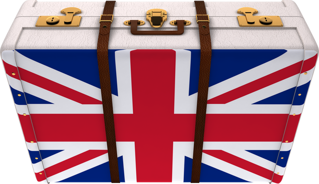 Transparent Suitcase with Union Jack Flag for Travel and National Identity - Download Free Stock Videos Pikwizard.com