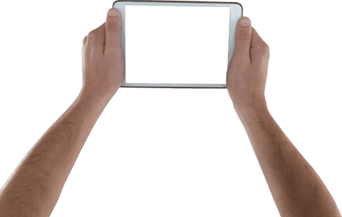 Hands Holding Transparent Digital Tablet Rectangle - Download Free Stock Videos Pikwizard.com