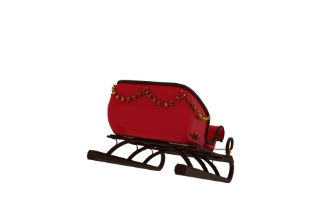 red christmas sleigh with golden garland transparent background - Download Free Stock Videos Pikwizard.com