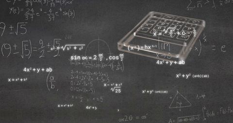 Calculations and Learning Concepts on Dark Chalkboard Background - Download Free Stock Images Pikwizard.com