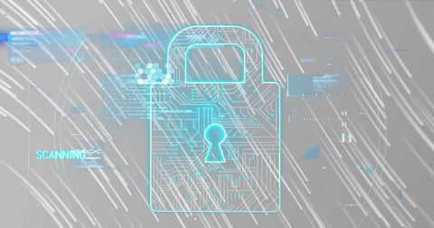 Digital Security Padlock with Tech Elements on Abstract Background - Download Free Stock Images Pikwizard.com