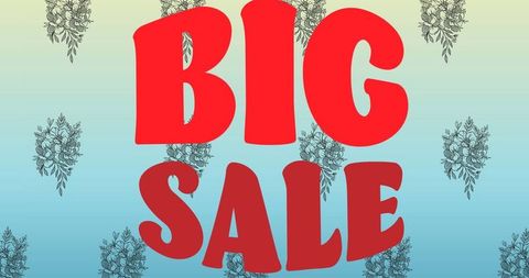Big sale advertisement with retro floral background design