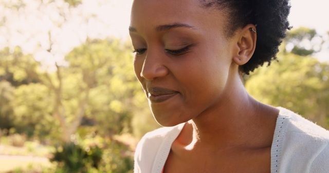 Woman Reflecting in Nature Park on Sunny Day - Download Free Stock Images Pikwizard.com