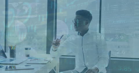 Thoughtful Business Professional Analyzing Data Trends in Office