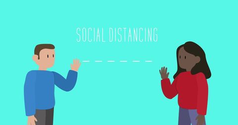 Illustrated Social Distancing Concept with Diverse Characters - Download Free Stock Images Pikwizard.com