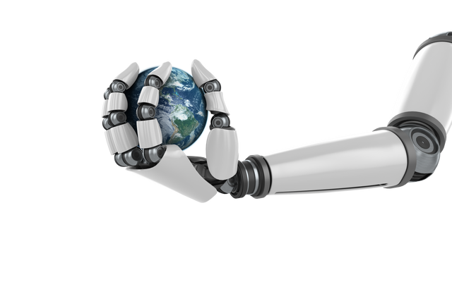 Transparent Robot Hand Gently Holding Earth, Futuristic Technology - Download Free Stock Videos Pikwizard.com