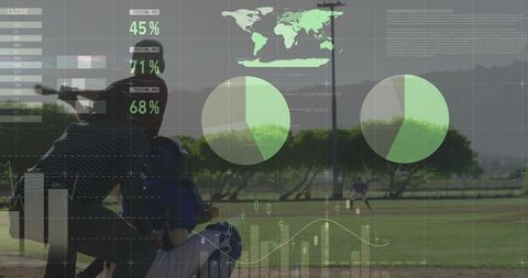 Baseball Batter with Technological Data Overlay