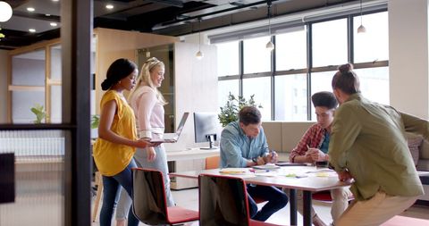 Diverse Team Collaborates in Modern Office Environment - Download Free Stock Images Pikwizard.com