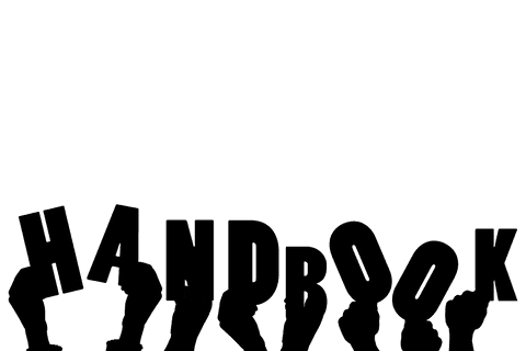 Transparent hands holding handbook illustration