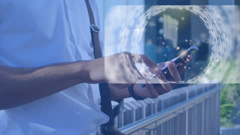 Businessman Engaging with Futuristic Mobile Technology Concept