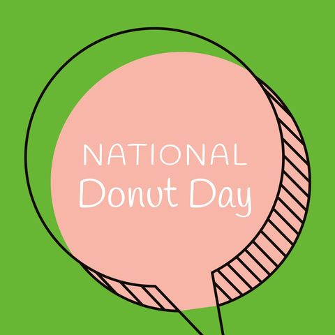 national donut day celebration graphic with speech bubble - Download Free Stock Templates Pikwizard.com