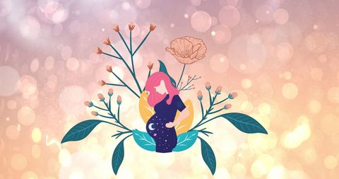 Dreamlike pregnancy with elements of nature