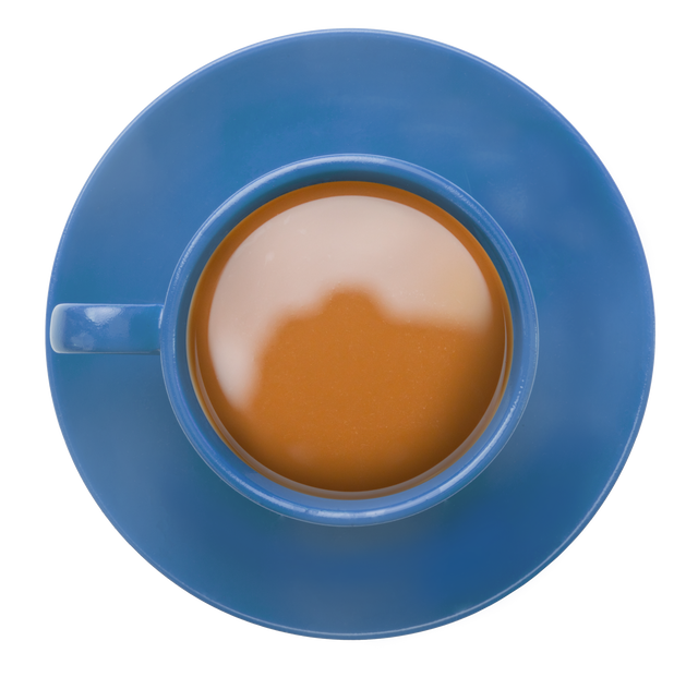 Top View of Blue Coffee Cup and Platter on Transparent Background - Download Free Stock Videos Pikwizard.com