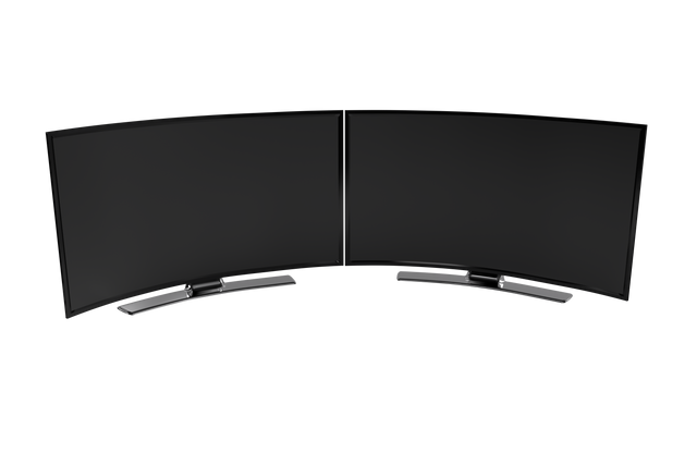 Two Curved Black Screens Isolated on Transparent Background - Download Free Stock Videos Pikwizard.com