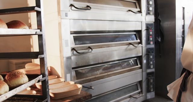 Commercial Bread Ovens and Fresh Baked Bread in Modern Bakery - Download Free Stock Images Pikwizard.com